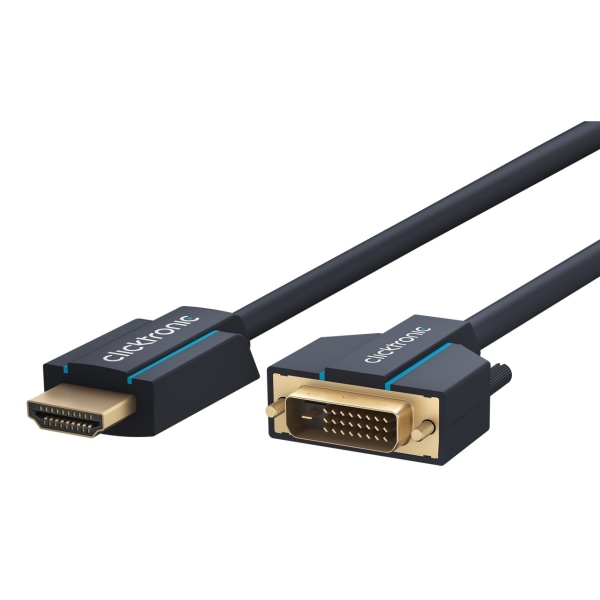 ClickTronic Adapterkabel från DVI till HDMI™ Premiumkabel | 1x DVI-D-kontakt  1x HDMI™-kontakt | 5,0 m | WQXGA @ 60 Hz