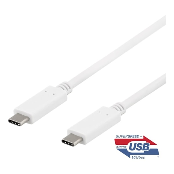 DELTACO USB-C till USB-C-kabel, 0,5m, 10Gbps, 100W 5A, USB 3.1 Gen 2,