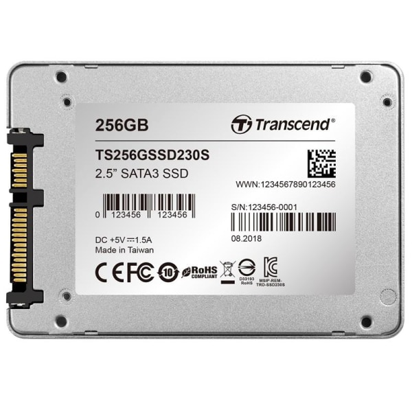 Transcend 2.5" SSD, SATA3, 3D TLC 256GB