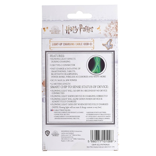 HARRY POTTER USB A to C Light-Up 1.2m