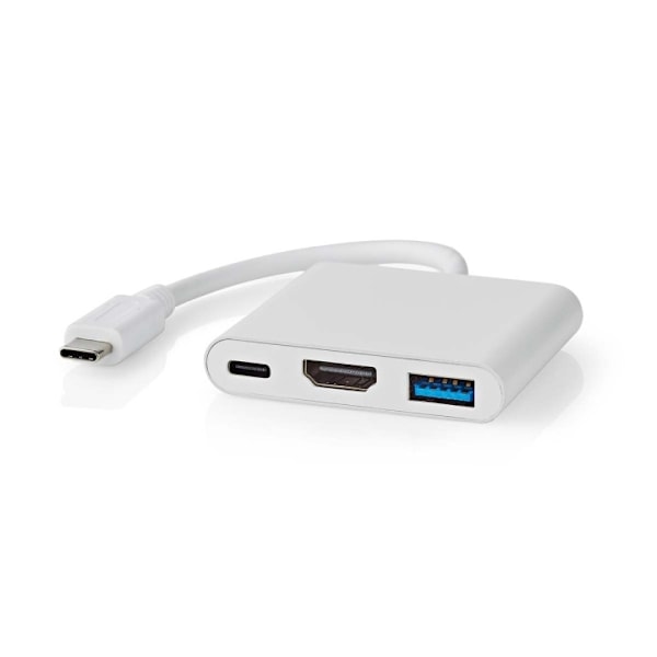 Nedis USB Multi-Port Adapter | USB 3.2 Gen 1 | USB-Câ„¢ Han | HDMI â„¢ -udgang / USB-A Hun / USB-Câ„¢ Hun | 5 Gbps | 0.10 m | Runde | Nikkelplateret |