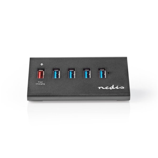 Nedis USB-hubb | USB Micro-B Hona | USB-A Hona | 5-Port port(s) | QC3.0 / USB 3.2 Gen 1 | Strömadapter / USB ström | 5 Gbps | 5x USB