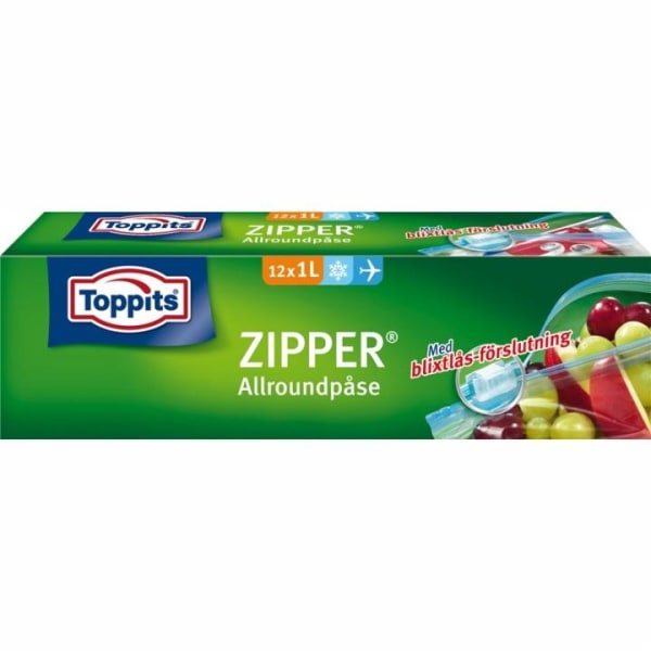 Toppits ZIPPER 1L, STORPACK 12st