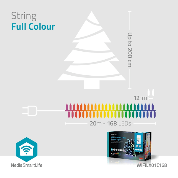 Nedis SmartLife Julbelysning | Sträng | Wi-Fi | RGB | 168 LED's | 20.0 m | Android™ / IOS