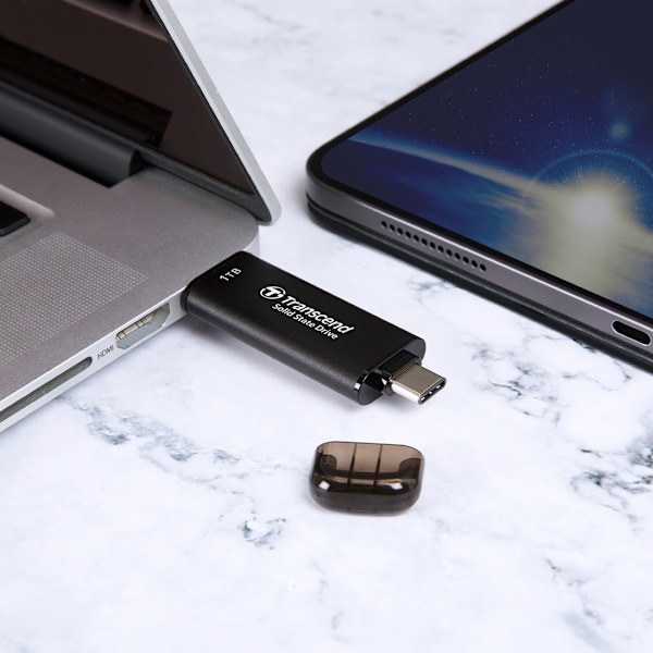 Transcend Portabel SSD ESD310C USB-C 1TB (R1050/W950) Svart