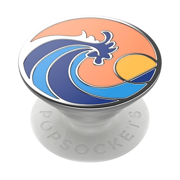 PopSockets Enamel Ride The Wave Coral Avtagbart Grip med Ställfunktion Premium