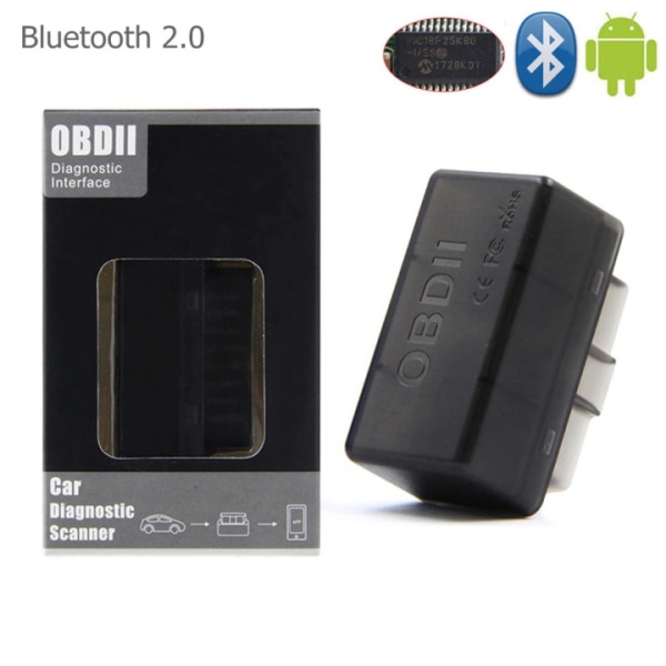 Fejlkodelæser Super Mini ELM327 OBD2 Bluetooth 2.0, Svart