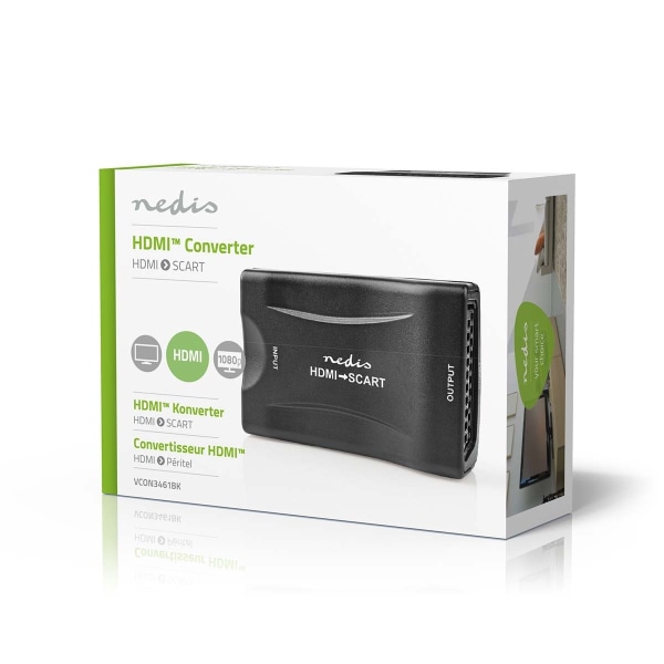 Nedis HDMI ™ Converter | HDMI™ Input | SCART Hun | 1-vejs | 1080p | 1.2 Gbps | ABS | Sort