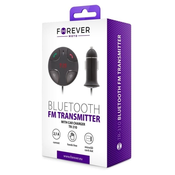 Forever FM-lähetin Bluetooth handsfree-ominaisuudella ja autolaturilla (TR-310)