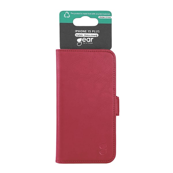GEAR Wallet Case 3 kortrum Magseries Dyb Rød - iPhone 15 Plus Röd