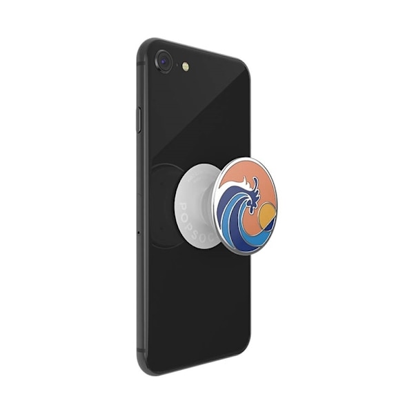PopSockets Enamel Ride The Wave Coral Avtagbart Grip med Ställfunktion Premium