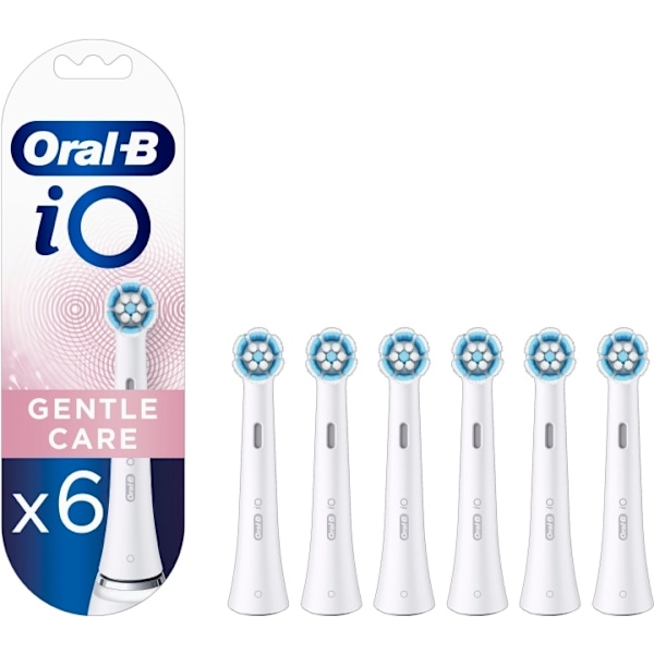 Oral B iO Gentle Care - borsthuvuden, vit, 6 stycken