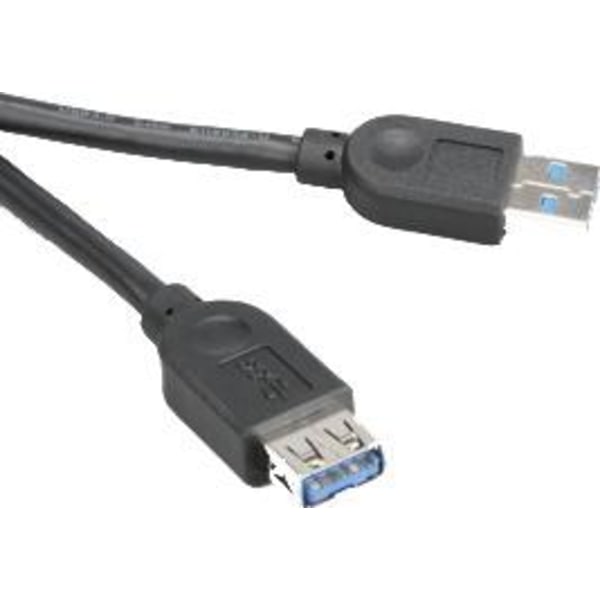Akasa USB 3.0 kabel, Typ A hane - Typ A hona, 1,5m, svart (AK-CB