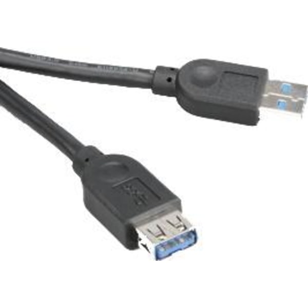 Akasa USB 3.0 kabel, Typ A hane - Typ A hona, 1,5m, svart (AK-CBUB02-15BK)