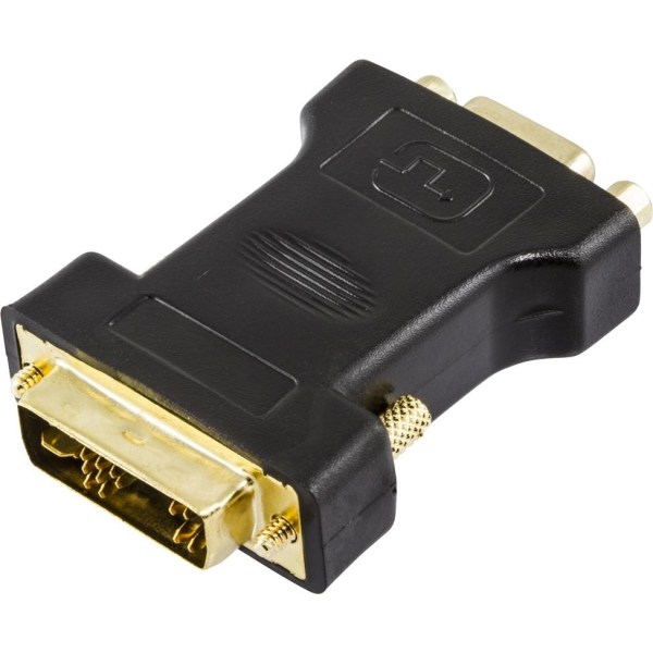 DELTACO DVI adapter analog DVI - analog VGA, han - hun, sort