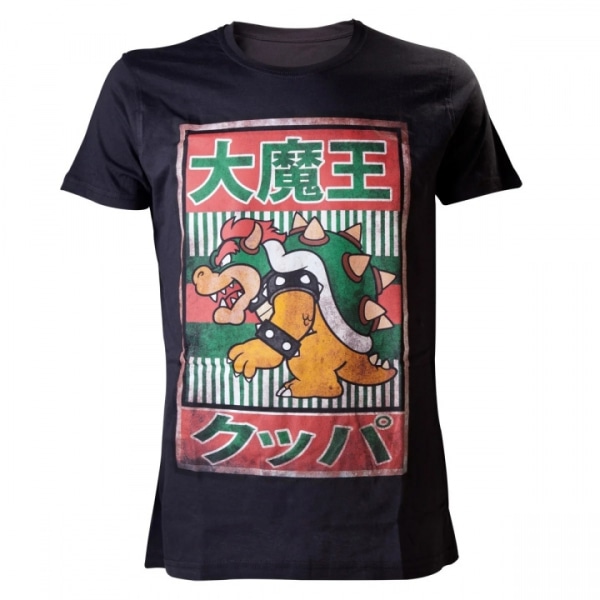 Diffused Black Bowser Kanji T-shirt, XL