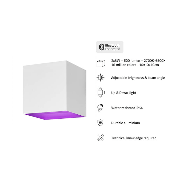Hombli Smart Væglampe Udendørs RGB CCT Hvid