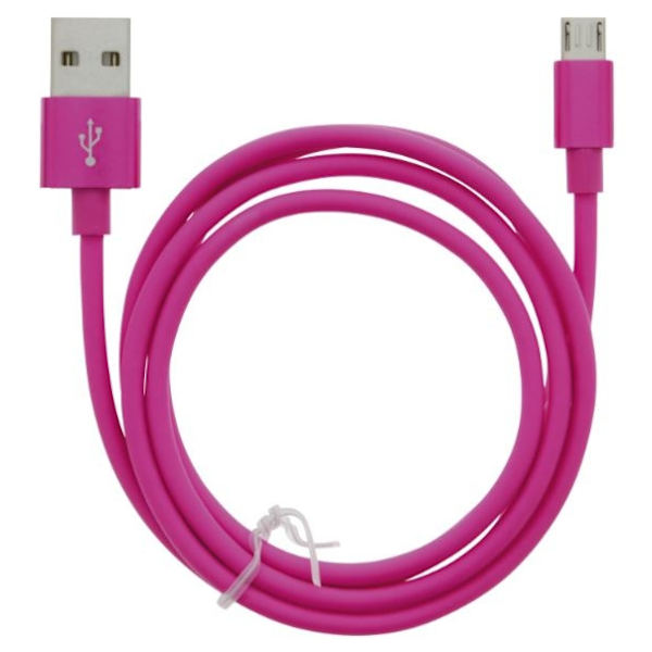 Kabel USB-A - MicroUSB 2.4A, 1m, Rosa