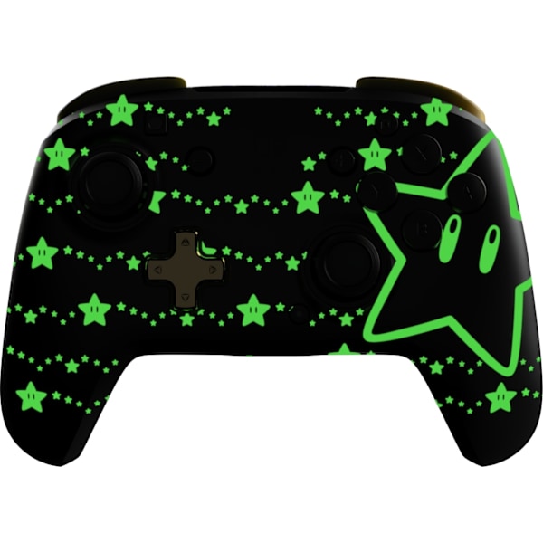 PDP Gaming Rematch Glow Wireless Controller - trådlös spelkontroll, Mario Stars, Switch