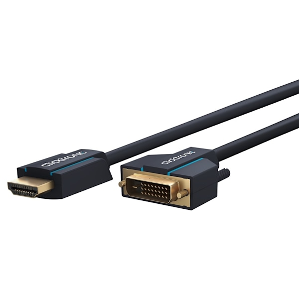 ClickTronic Adapterikaapeli DVI:stä HDMI™:hen | Premium-kaapeli | 1x D