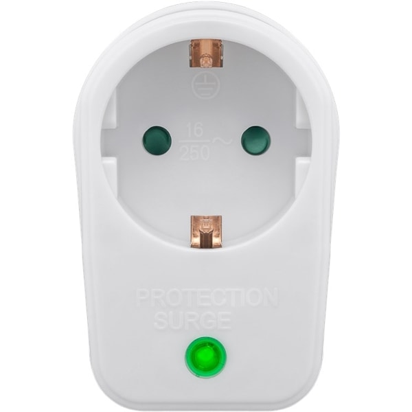 Goobay Adapter för uttag med överspänningsskydd överspänningsskyddsbrytare, 1 uttag, vit