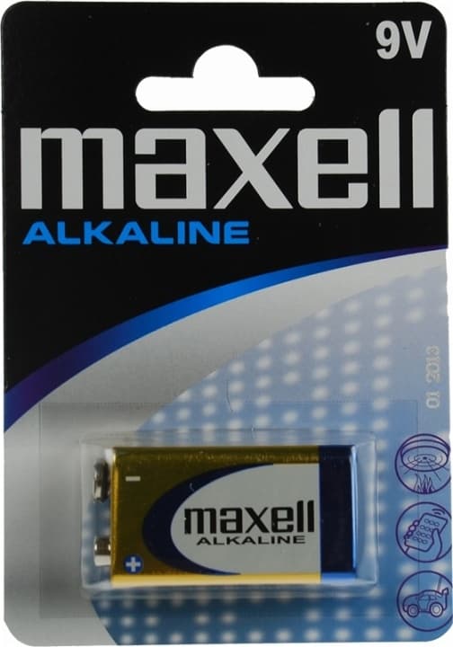 Maxell batteri, 9V/6LR61, Alkaline, 1-pack