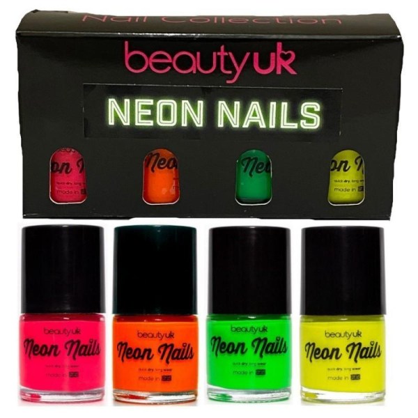 Beauty UK Neon Nail Polish Set 1 4x9ml