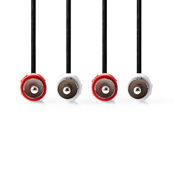Nedis Stereo Audio kabel | 2x RCA Hanstik | 2x RCA Hanstik | Nikkelplateret | 10.0 m | Runde | Sort | Box