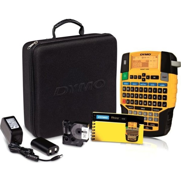 DYMO Rhino Professional 4200 kit med hård cover, sort/hvid, LCD-displ