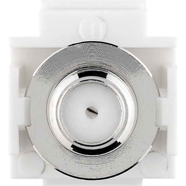 Goobay Keystone-modul, SAT/antenn, slätt infälld montering IEC / koaxialplugg > F uttag 90 °
