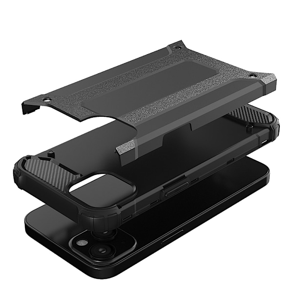 Stærkt industrielt etui til iPhone 13, Sort Svart
