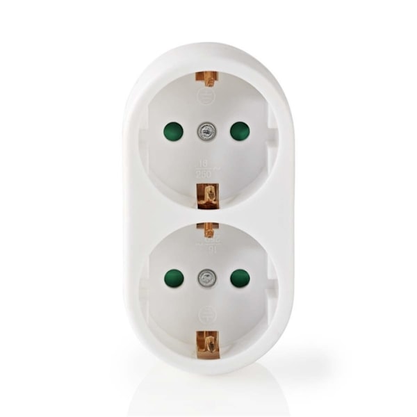Nedis Eluttag Splitter | Typ F (CEE 7/7) | 250 V AC 50 Hz | Jordad kontakt / Typ F (CEE 7/7) | 250 V AC 50/60 Hz | 16.0 A | 3500 W | Vit