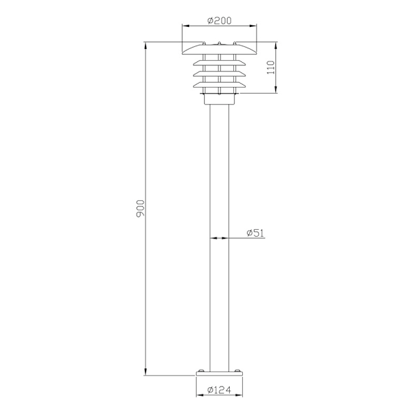 LightsOn Saturnus Pollare 90cm Svart