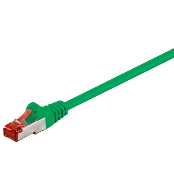 Goobay Patch-kabel CAT 6, S/FTP (PiMF), grøn, 1,5 m kobberbeklædt a