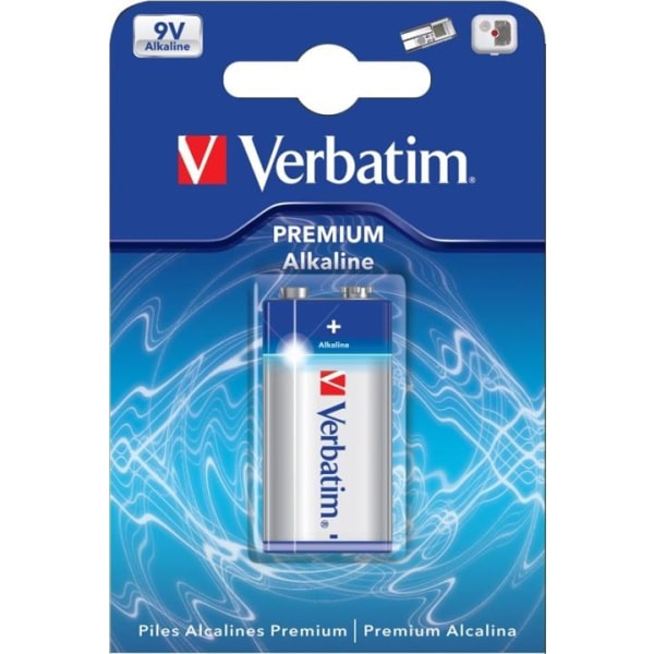 Verbatim batteri, 9V/6LR61, Alkaline, 1-pack