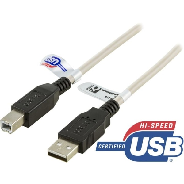 DELTACO USB 2.0 kabel Typ A hane - Typ B hane 1m (USB-210)