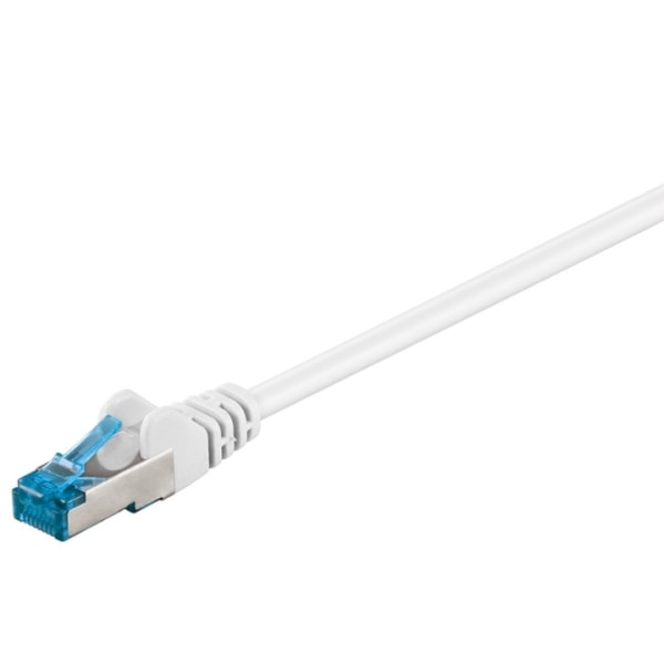 Goobay Patchkabel CAT 6A, S/FTP (PiMF), vit, 10 m opparledare (CU), halogenfri kabelhölje (LSZH)