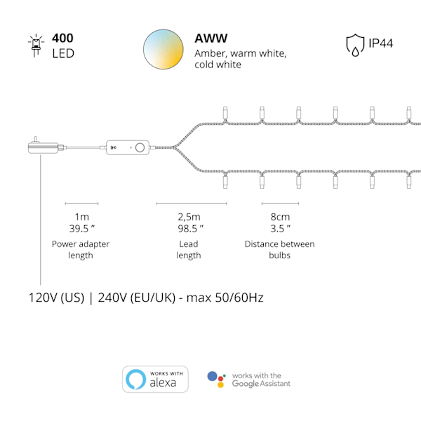 Twinkly Strings 400 AWW LEDs Gen.II Go