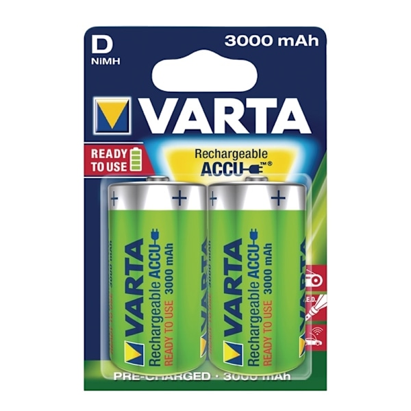 Varta Batteri NiMH D/LR20 1.2 V 3000 mAh R2U 2-pack