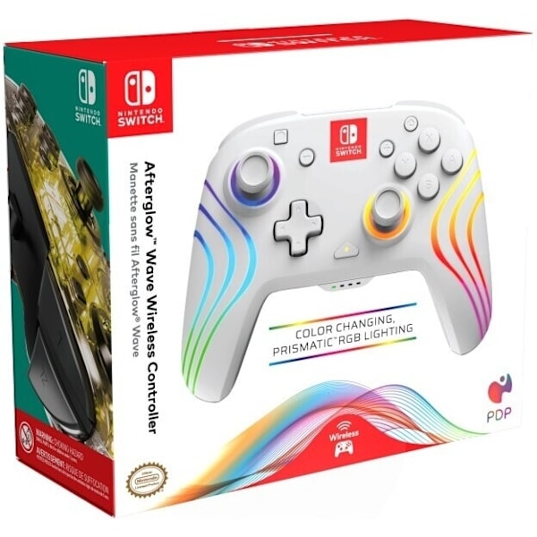 PDP Gaming Afterglow Wave Wireless Controller - trådlös spelkontroll, vit, Switch