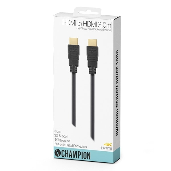 Champion HDMI-kabel Ha-Ha Svart 3.0m