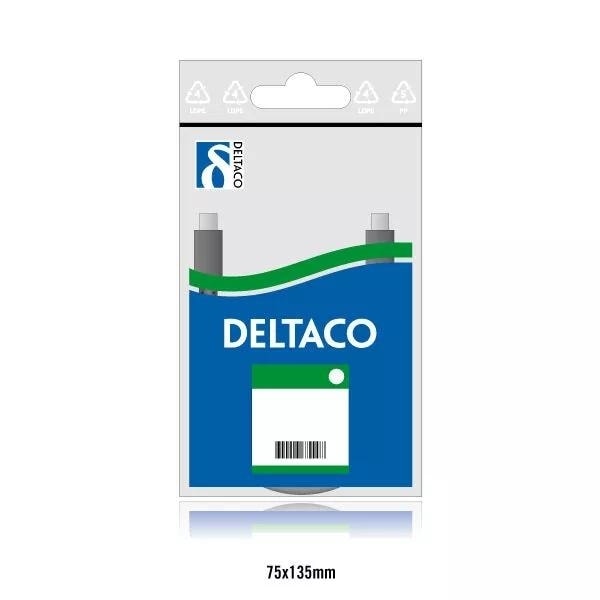 DELTACO U/UTP Cat5e patchkabel 0.5m, vit (V05-TP)