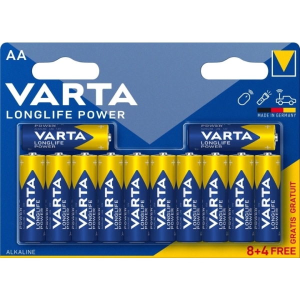 Varta Longlife Power AA 12 Pack (8+4) (B)