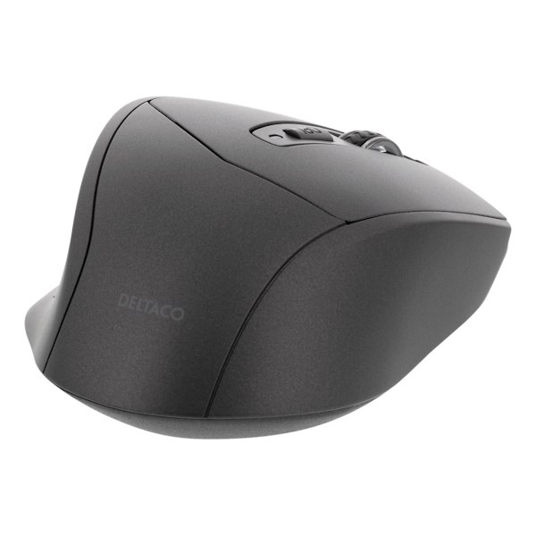 DELTACO silent wireless mouse, bluetooth, 1x AA, 800-1600 DPI, dark gr