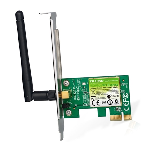 TP-LINK PCI-Express kort til trådløst netværk, 150Mbps, 802.11b/g/n Grøn