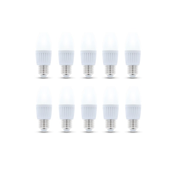 LED-Lampa E27, C37, 10W, 230V, 4500K, Keramisk 10-pack, Vit neutral
