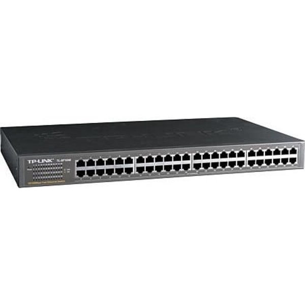 TP-LINK netværksswitch, 48-ports, 10/100 Mbps, RJ45, Auto MDI/MD