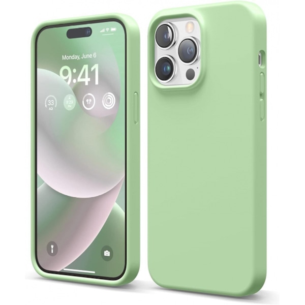 Silikonskal till iPhone 15 Pro, Ljusgrön Grön