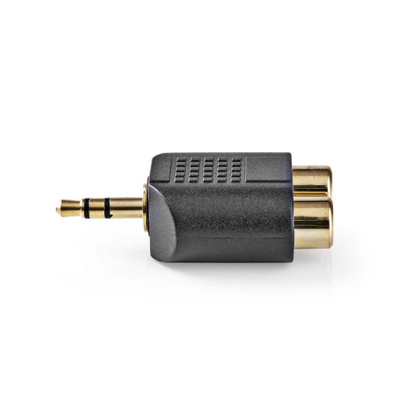 Nedis Stereo Audio Adapter | 3.5 mm Hane | 2x RCA Hona | Guldpla