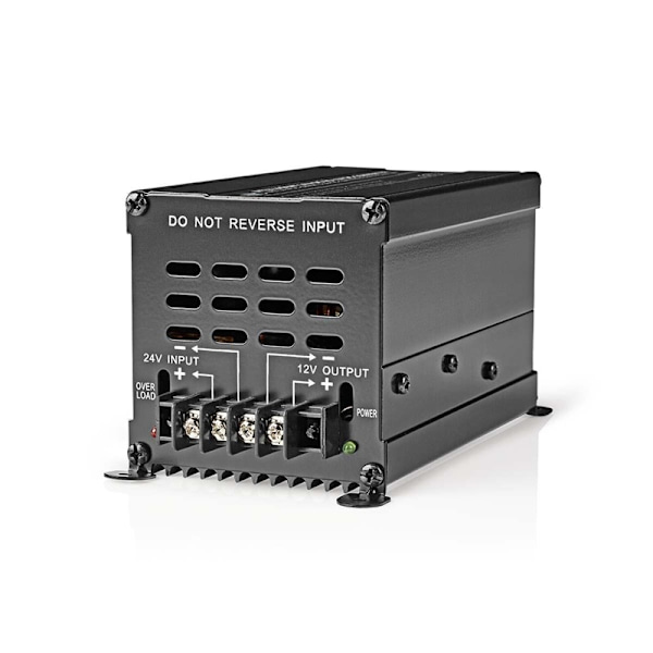 Nedis Power Converter | Bil Drevet | 24 V DC | 12 V DC | 240 W | Screw Terminal | Udstyret med en sikring | Sort